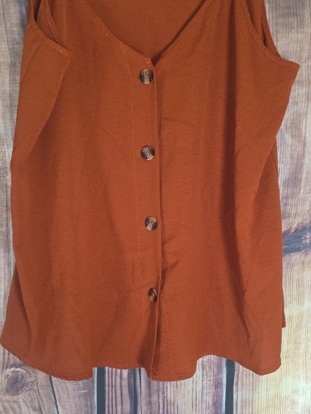 Source Unknown Rust Button-Front Top XL - Picture 3 of 5